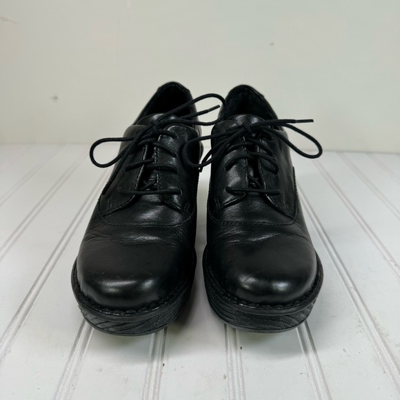 Born Nikolina black leather platform lace up shoes - Picture 2 of 11